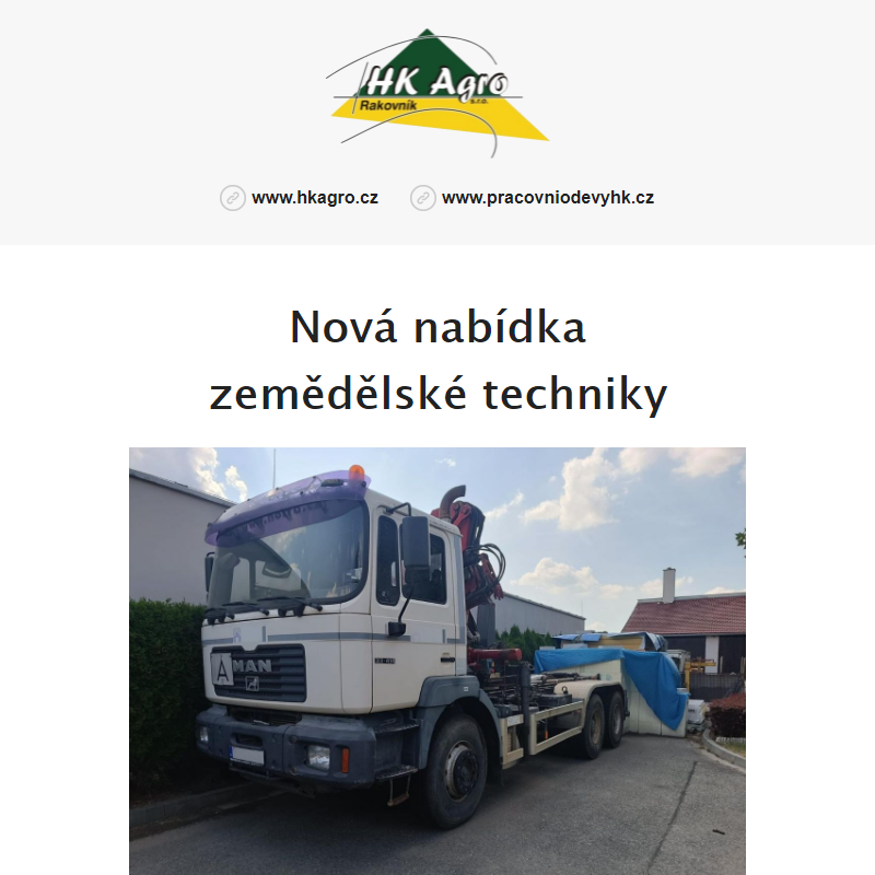 Nová nabídka zemědělské techniky a náhradních dílů.