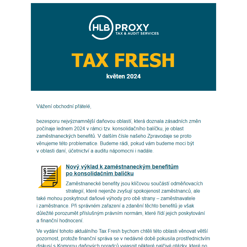 Tax Fresh květen / 2024