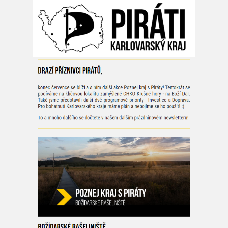 To nejdůležitější info od Pirátů v kraji! _____