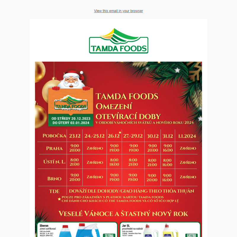 Tamda Foods - Akční nabídky 20.12.2023 - 02.01.2024