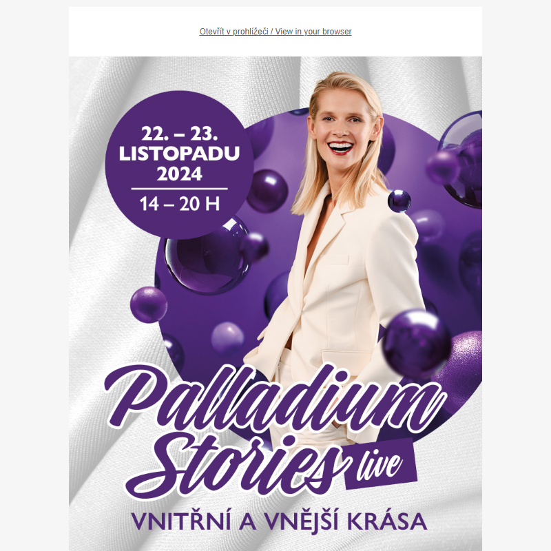 Casting Miss CR (16.–17. 11.) a jedinečný Palladium Stories live event (22.–23. 11.) v PALLADIU