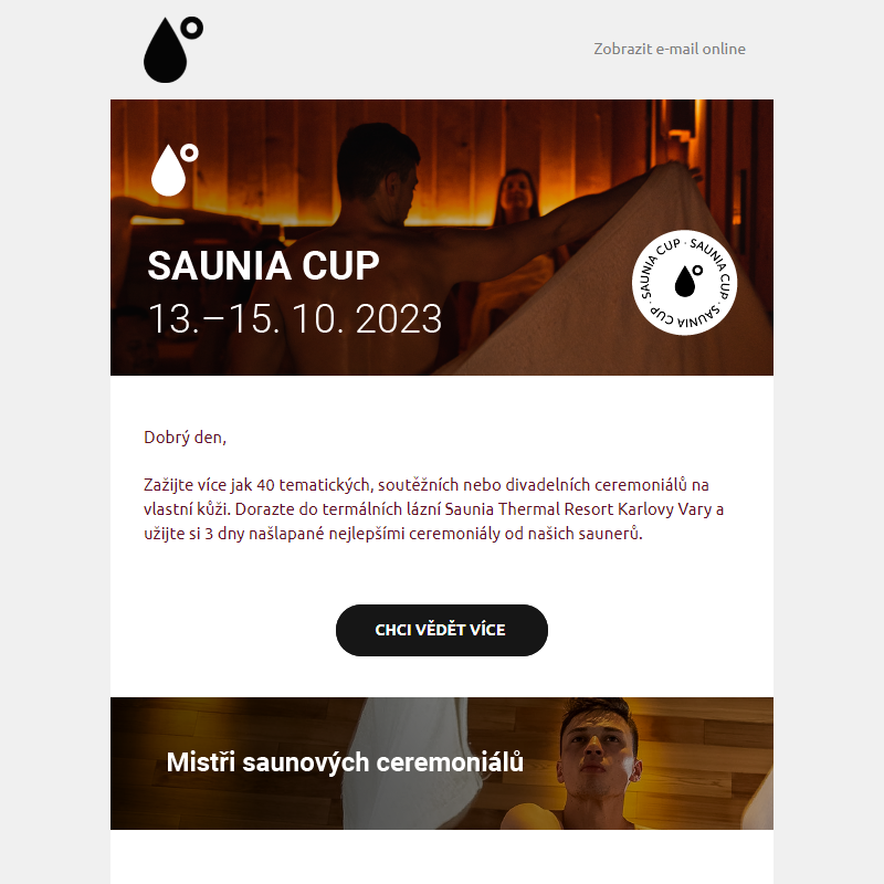Saunia Cup - Nejlepší saunové ceremoniály od 13. do 15. října