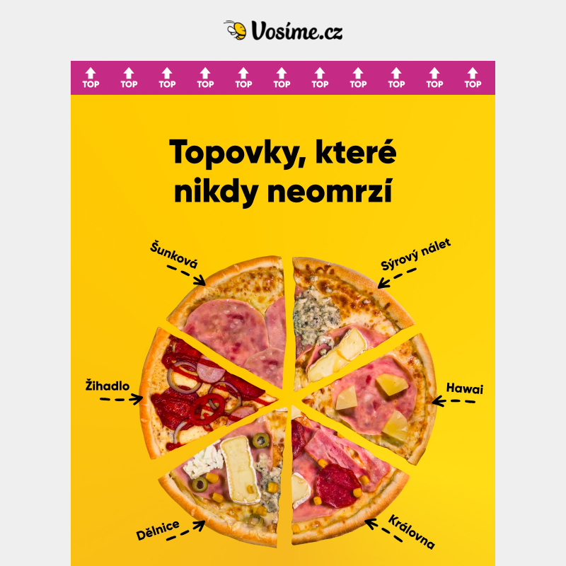 Víš, které pizzy nejvíc letí?