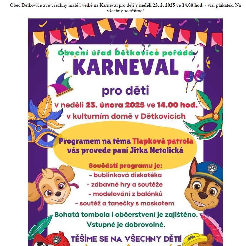 Karneval pro děti