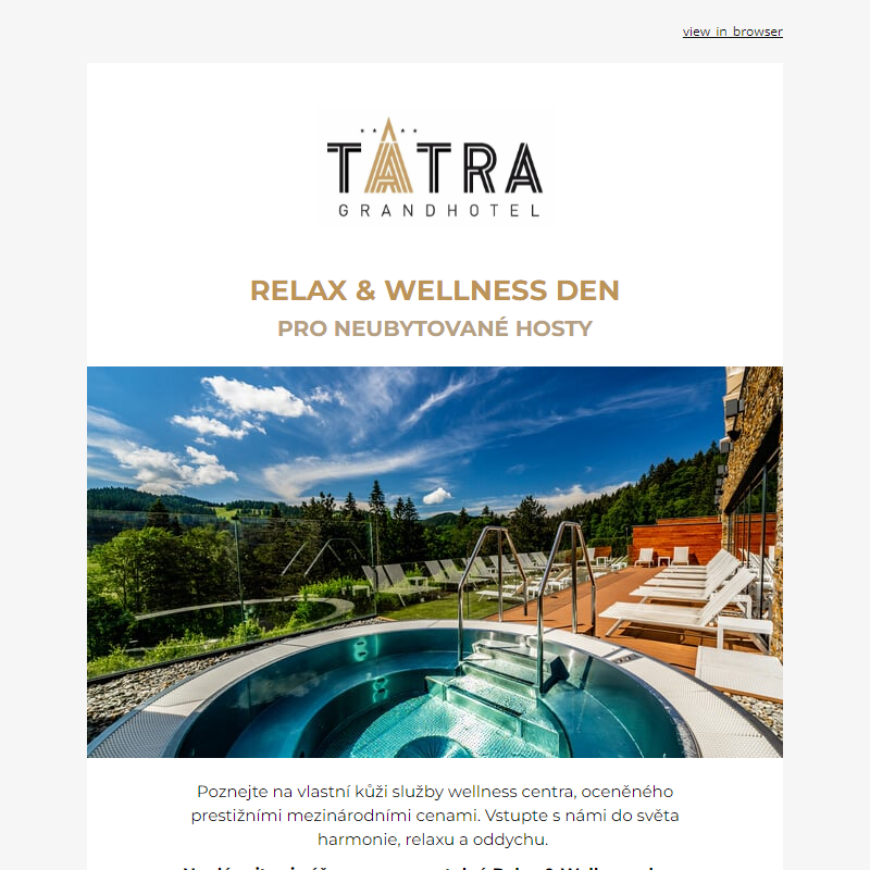 Zážitkový Relax & Wellness den i pro neubytované __