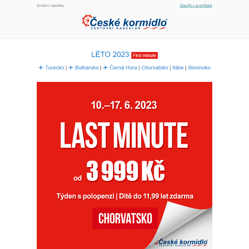 Chorvatsko od 3 999 Kč _ Týden s polopenzí, děti zdarma
