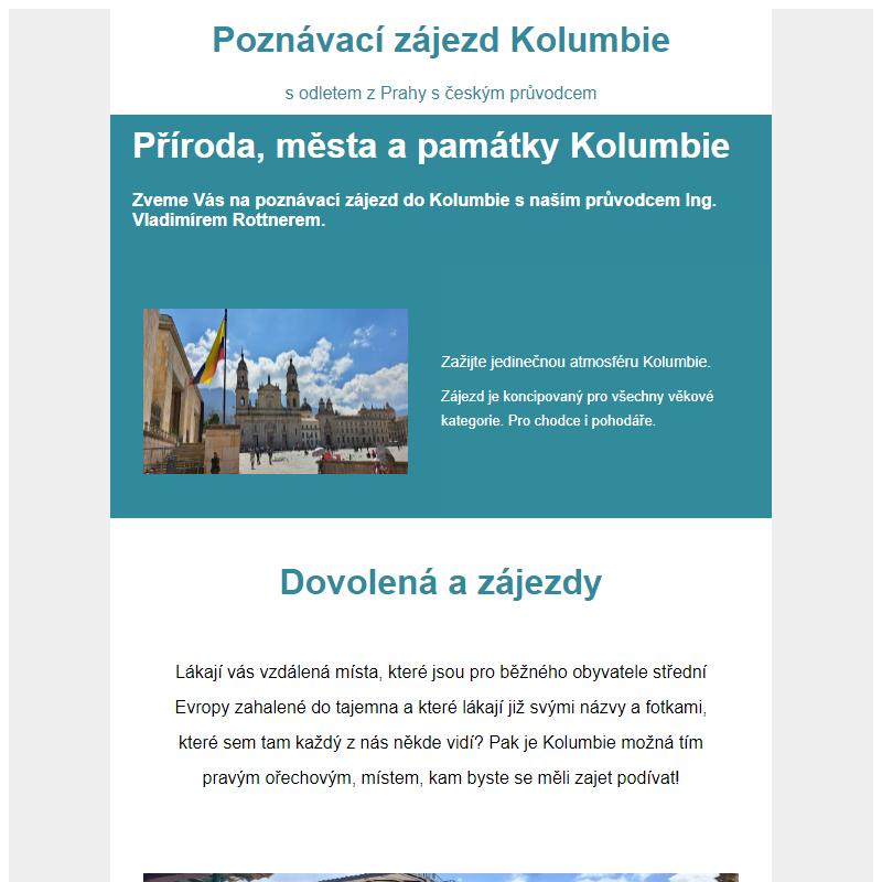 Kolumbie - poznávací zájezd s průvodcem - poslední volná místa