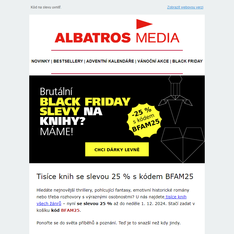 Black Friday? MÁME! Perfektní DÁRKY s 25% slevou