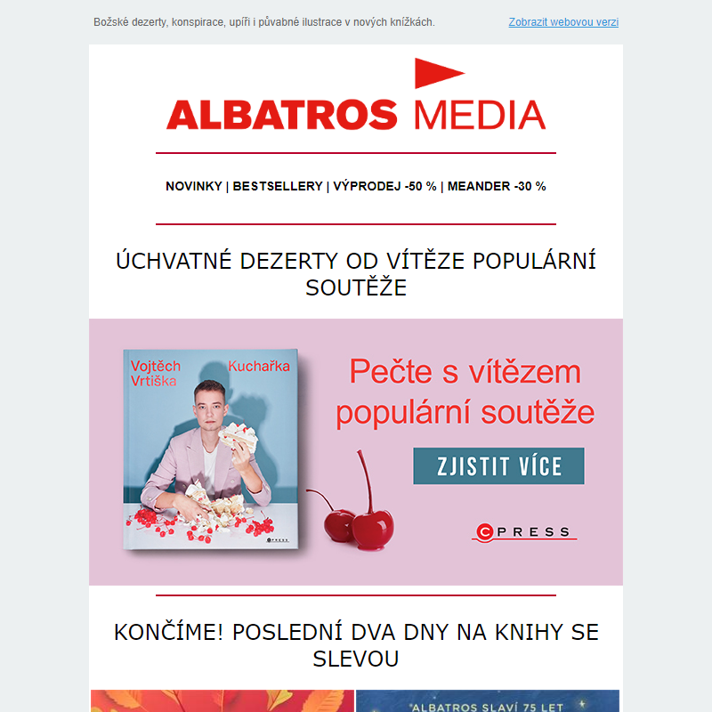 SLEVY až -50 % KONČÍ zítra • NOVINKY