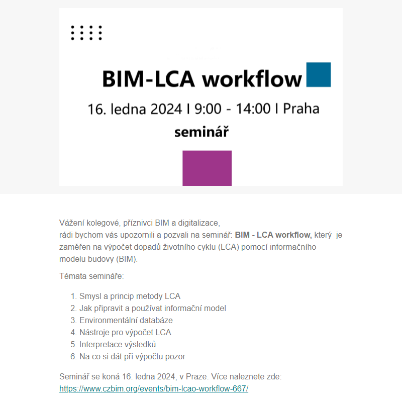 czBIM: BIM-LCA workflow