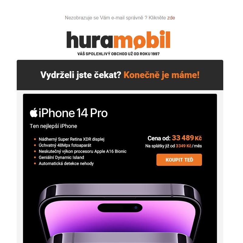 _iPhone 14 Pro (Max) konečně skladem! 