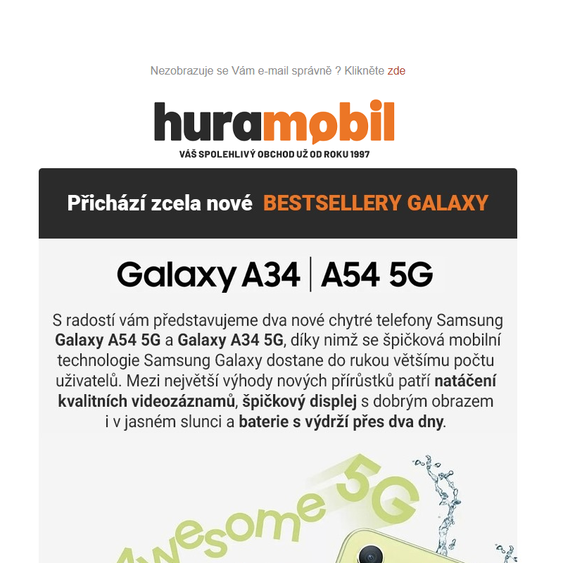 Objev novinky Galaxy A54 | A34 5G _