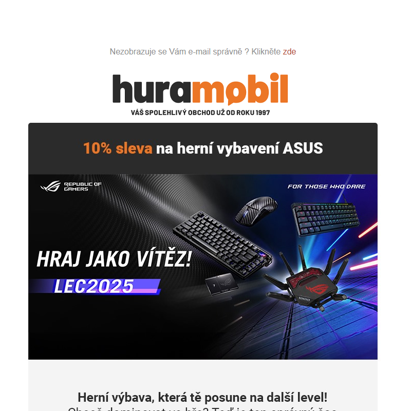 10 % sleva na ASUS gaming _Kód uvnitř _