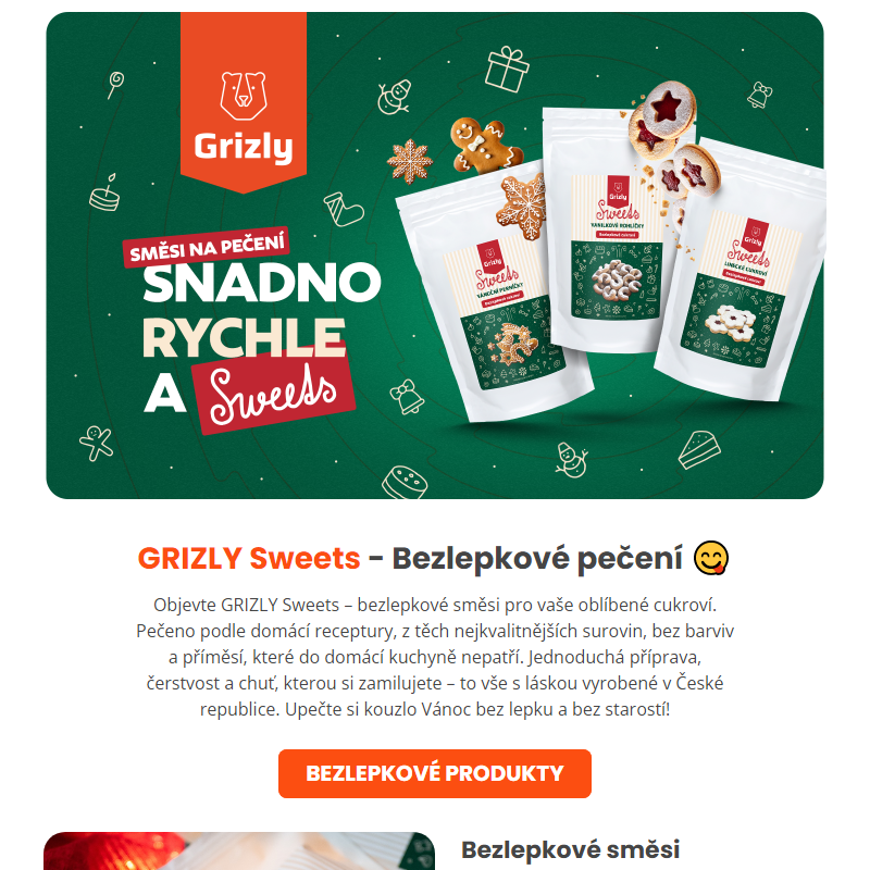 Objevte GRIZLY Sweets: Bezlepkové pečení, které vás bude bavit