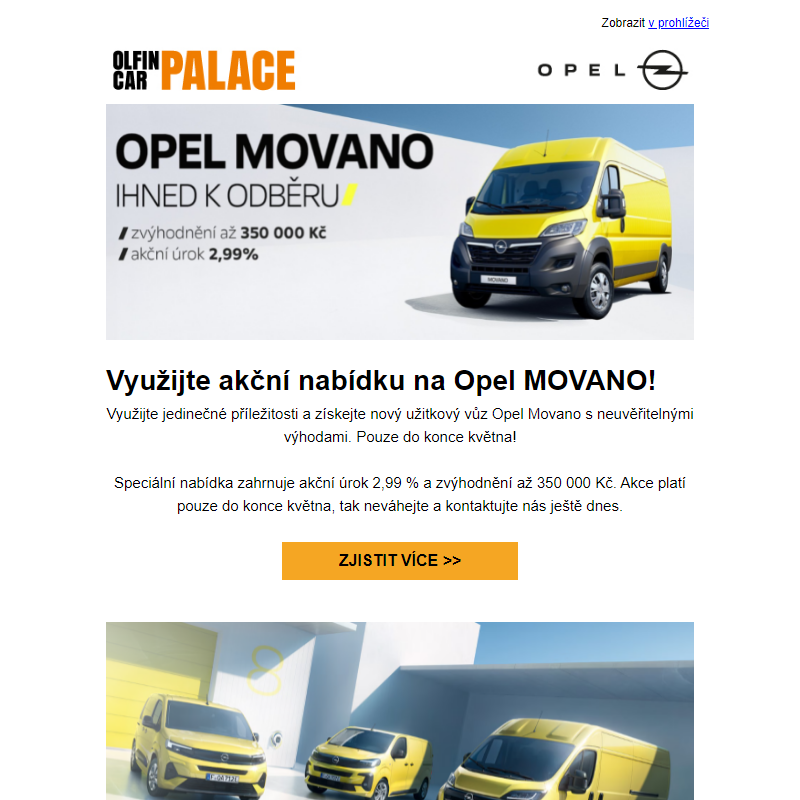 Opel Movano s akčním úrokem i zvýhodněním