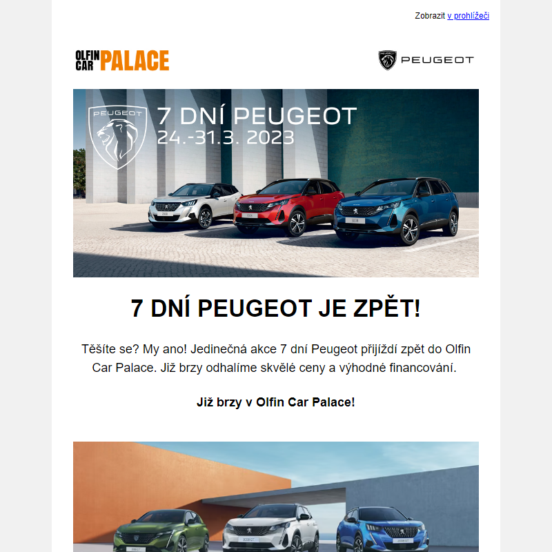 Vozy skladem i 7 dní Peugeot _