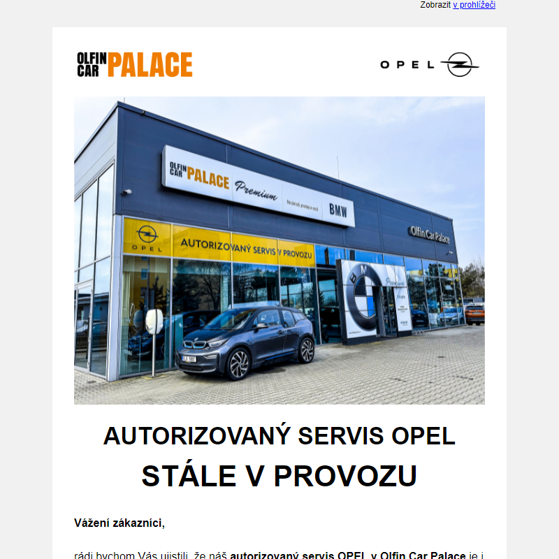 Servis OPEL stále v provozu