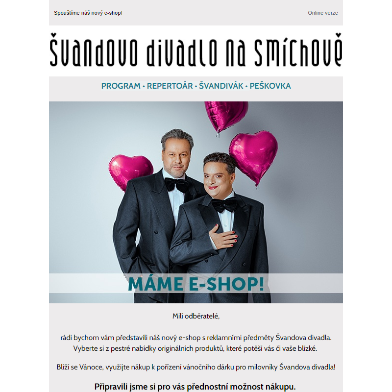 Spouštíme nový e-shop Švandova divadla