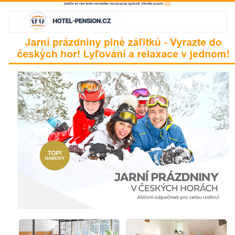 Jarní prázdniny plné zážitků - Vyrazte do českých hor! Lyžování a relaxace v jednom!