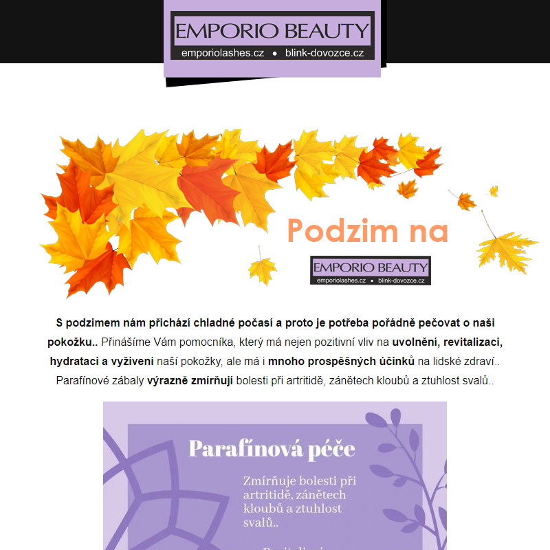 Podzim s parafínovou péčí na www.emporiolashes.cz