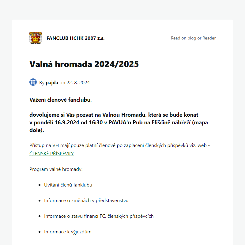 Valná hromada 2024/2025