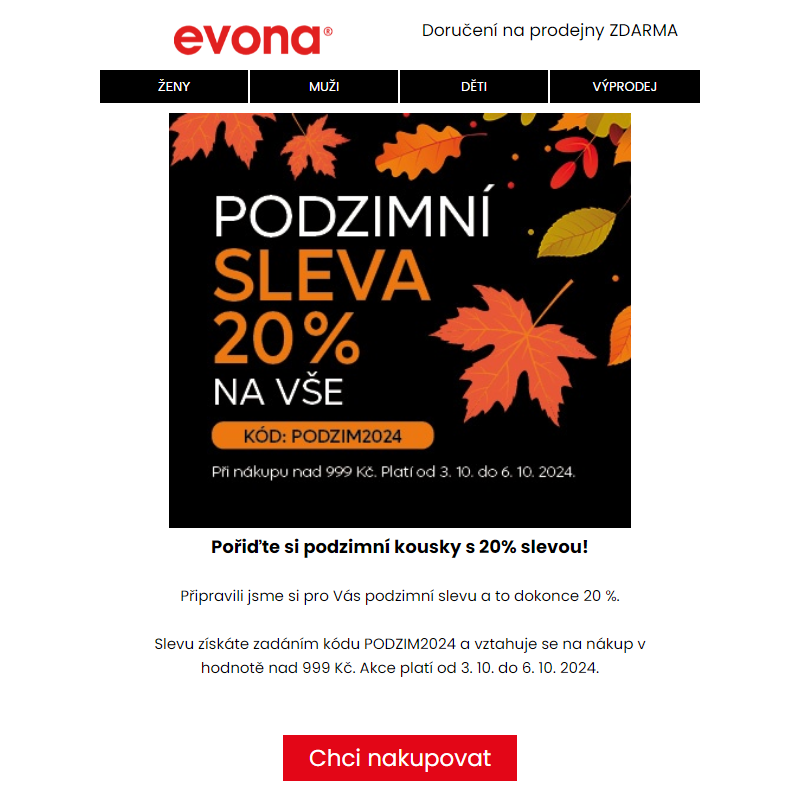 Využijte 20% podzimní slevu _