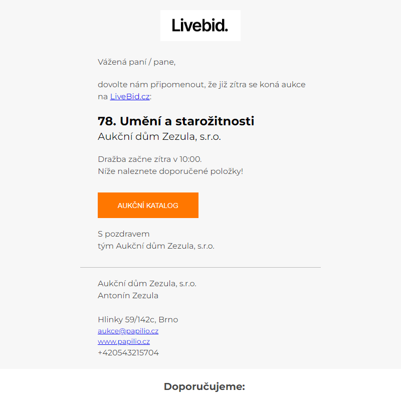 Aukce již zítra |  Aukční dům Zezula