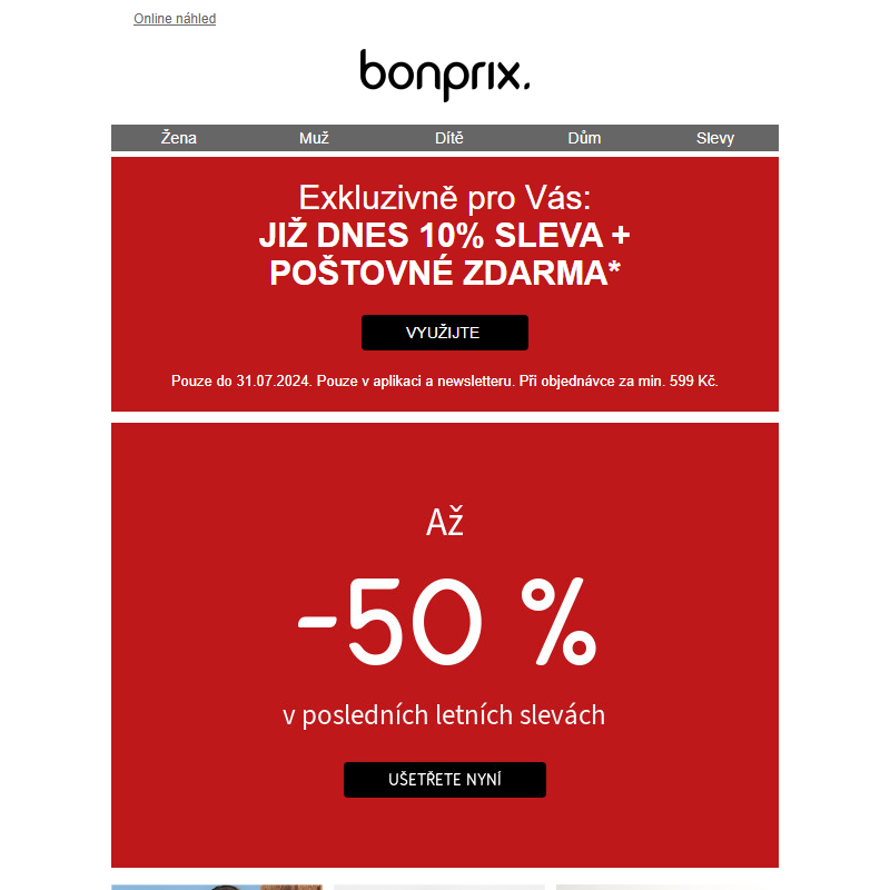 Exkluzivně pro Vás: -10 % + poštovné zdarma