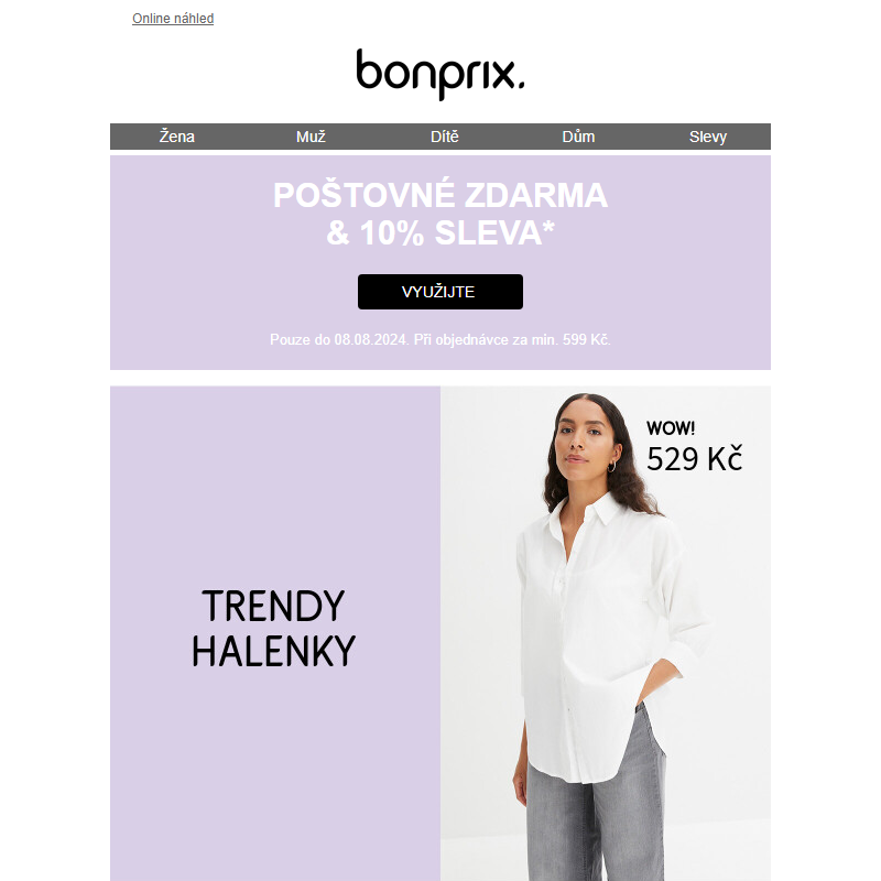 Získejte 10 % & poštovné zdarma | Trendy halenky