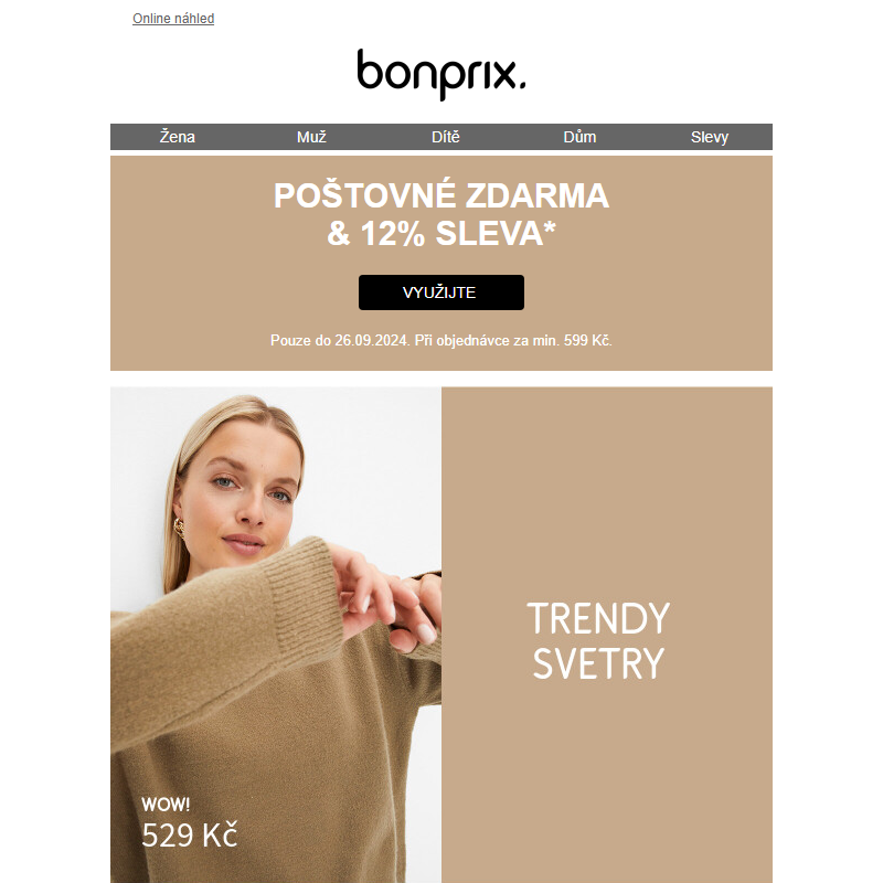 -12% + poštovné zdarma | Trendy svetry