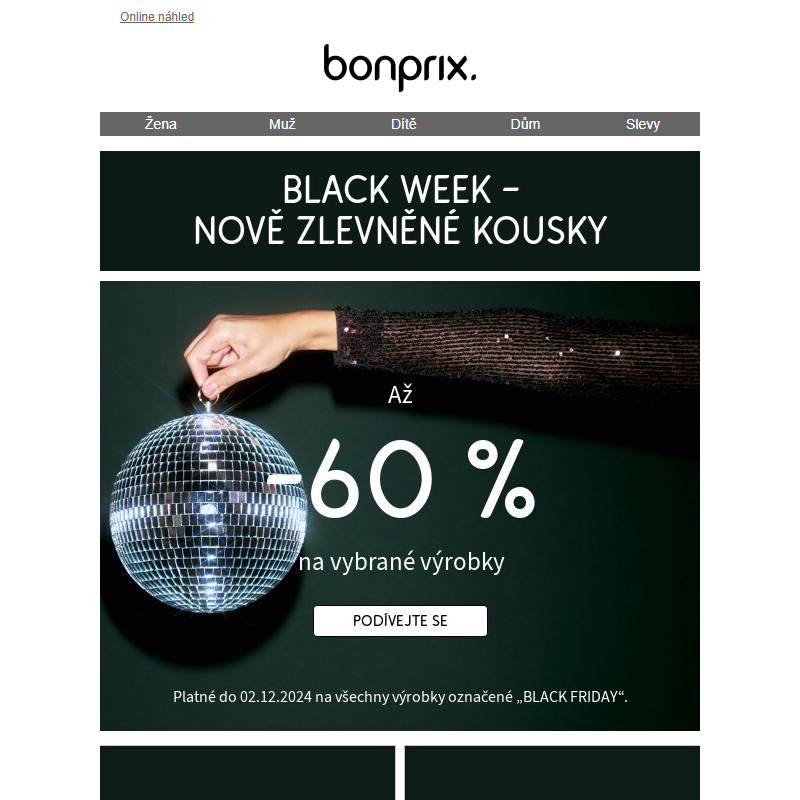 Black Week – Až -60 % na vybrané výrobky