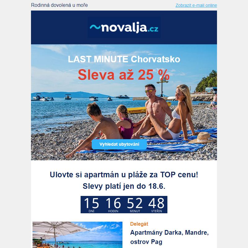 _ LAST MINUTE Chorvatsko - sleva až 25 %