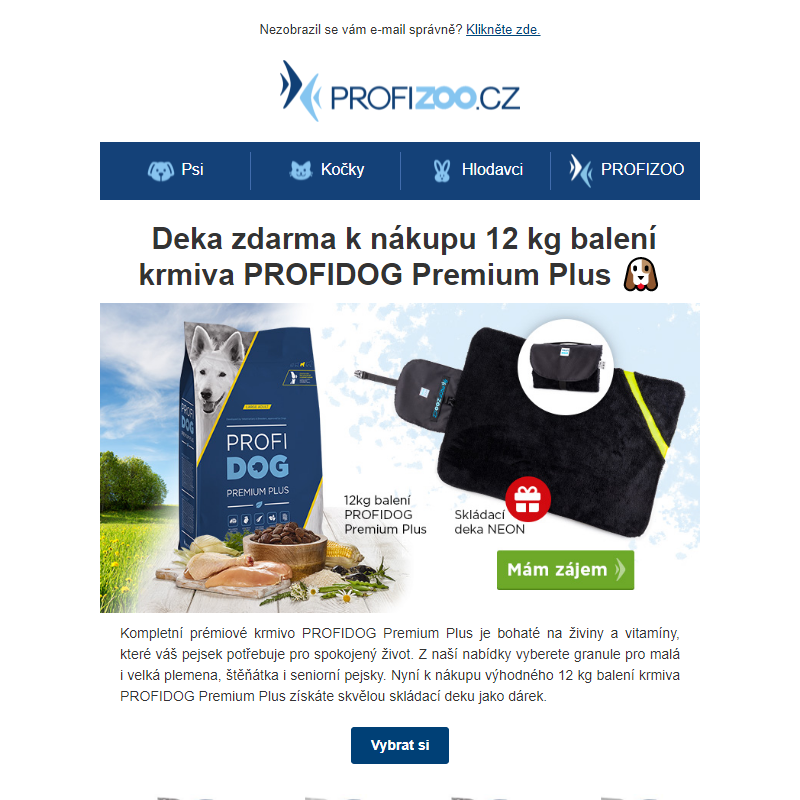 Získejte dárek zdarma k lahodnému krmivu PROFIDOG Premium Plus.