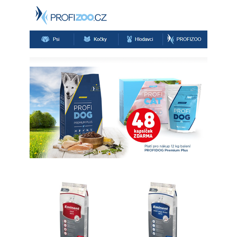 48 kapsiček ZDARMA _ k nákupu krmiva PROFIDOG Premium Plus 12 kg