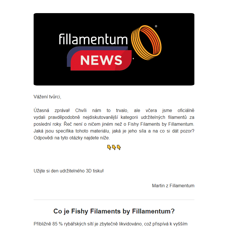 _Materiály Fishy Filaments by Fillamentum jsou konečně tady!