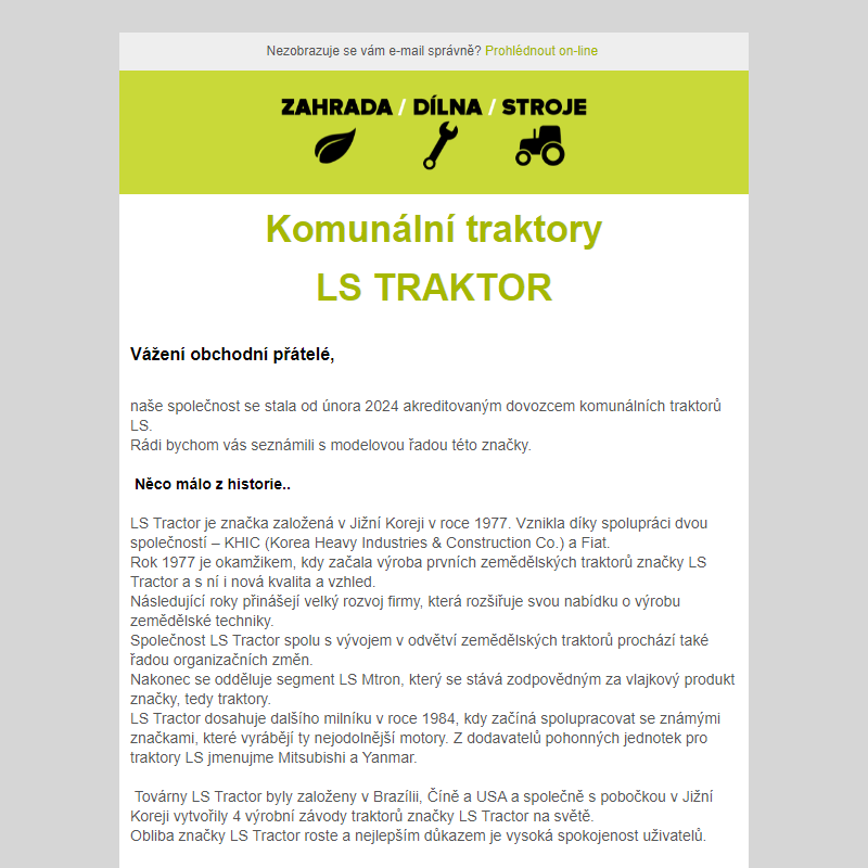 Komunální traktory LS