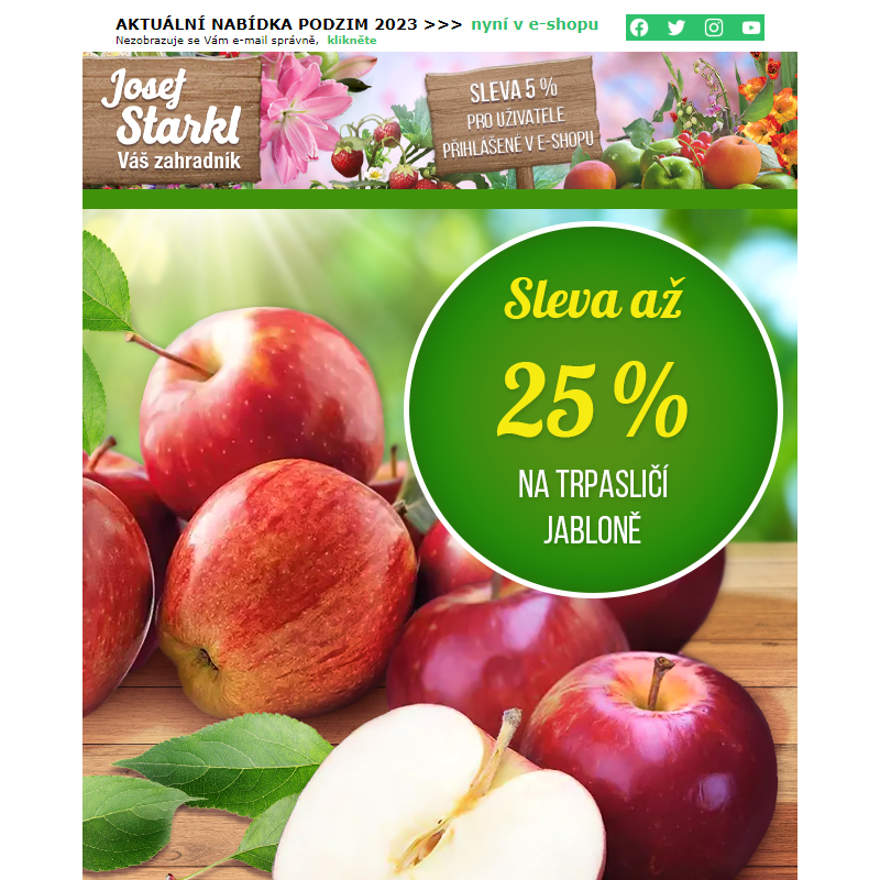 Josef Starkl | Sleva 25 % na trpasličí jabloně