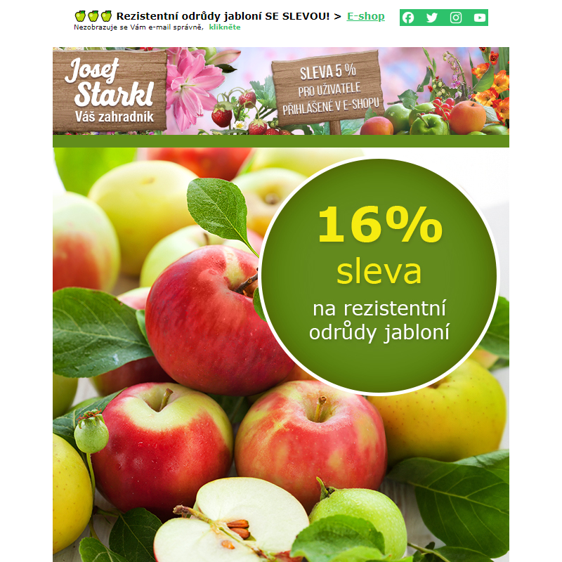 Josef Starkl | Rezistentní odrůdy jabloní SE SLEVOU 16 %