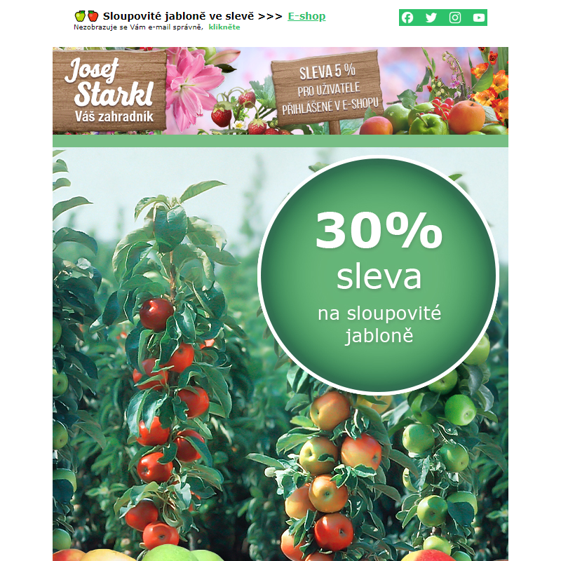 Josef Starkl | 30% sleva na sloupovité jabloně!