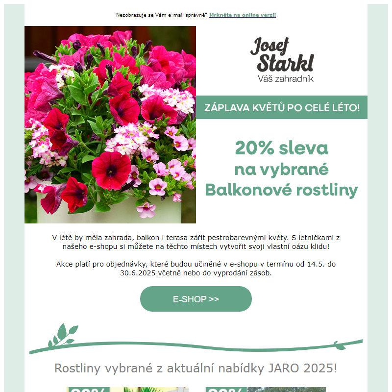 Josef Starkl | 20% sleva na vybrané letničky!