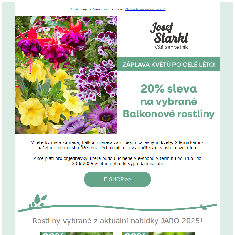 Josef Starkl | 20% sleva na vybrané letničky!