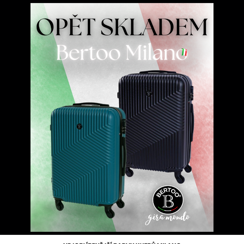 Opět je máme___Bestsellery kufry Milano opět skladem