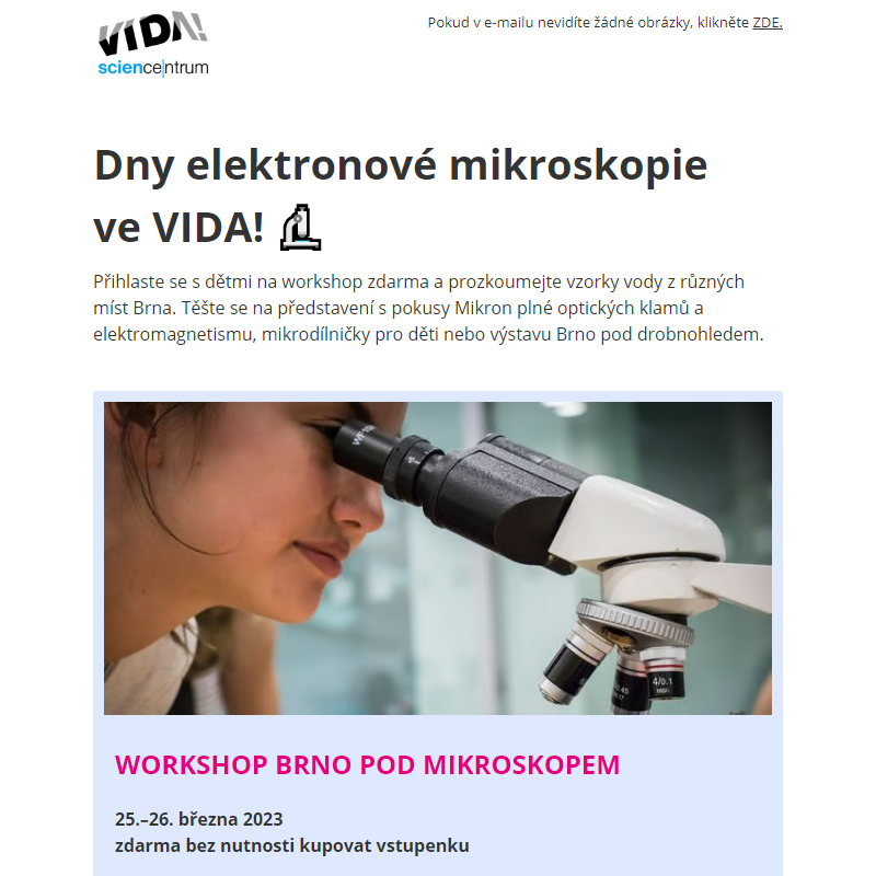 Dny elektronové mikroskopie ve VIDA _