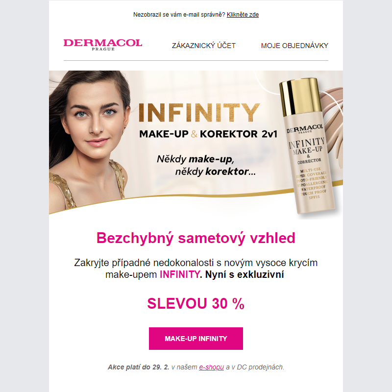 Sleva 30 % na make-up Infinity