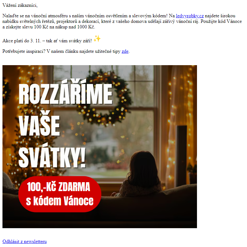 Rozzáříme vaše svátky! Slevový kód Vánoce na vánoční osvětlení!