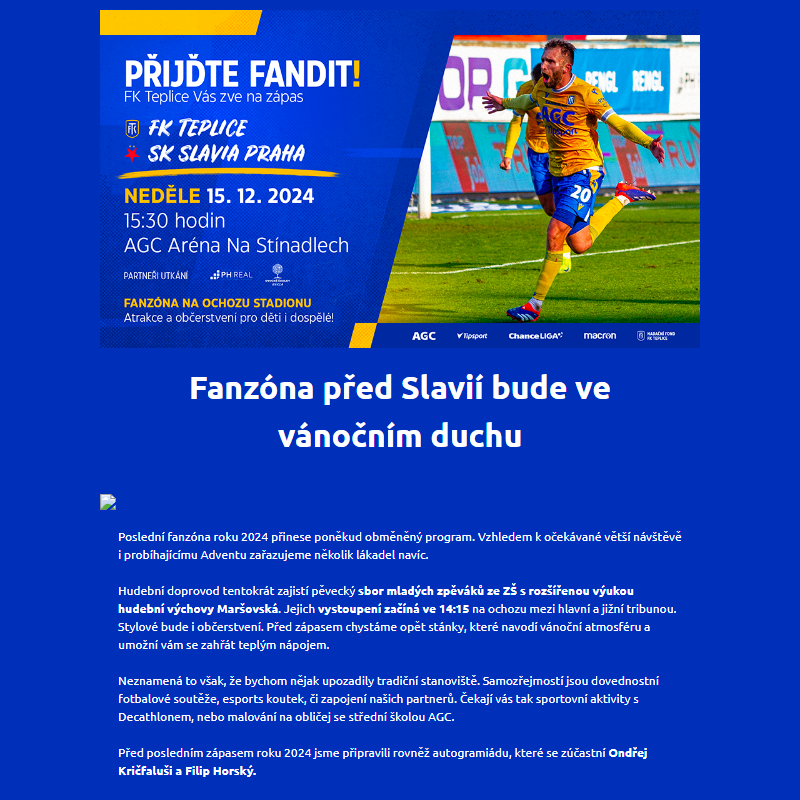 Doražte v neděli před utkáním do fanzóny!