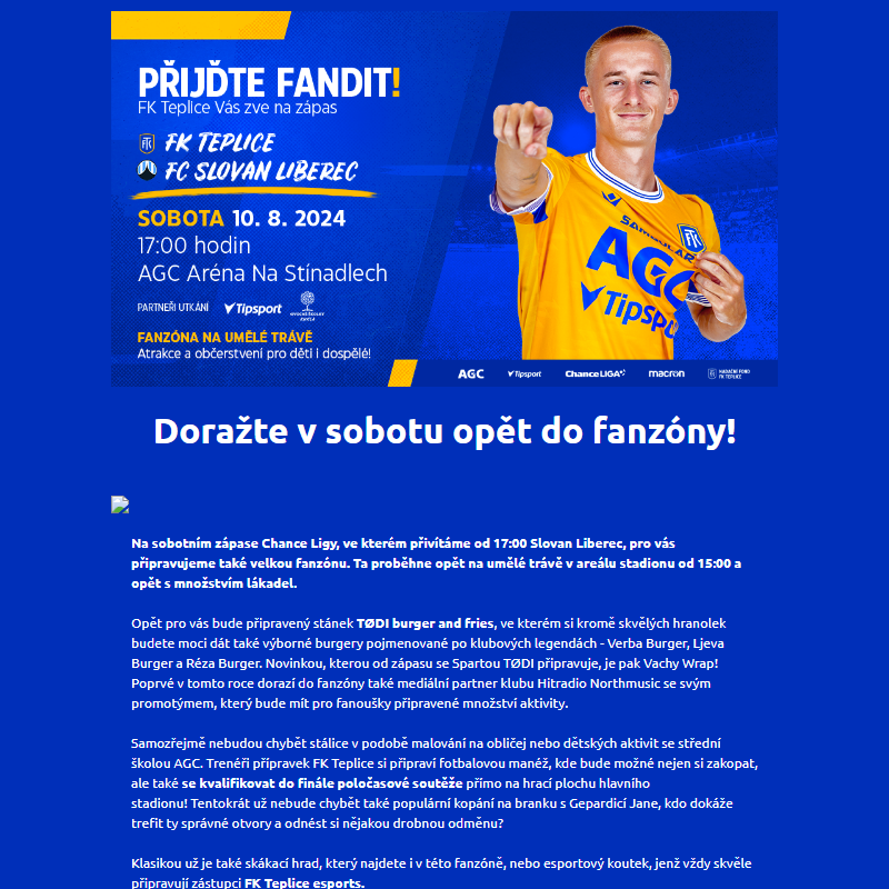 V sobotu na Stínadla nejen na fotbal, ale i do fanzóny!