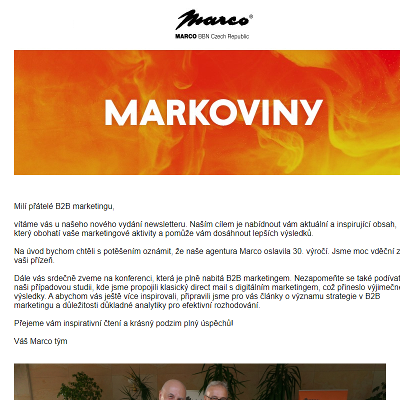 Již 30 let v B2B marketingu: Podzimní Marco newsletter plný novinek