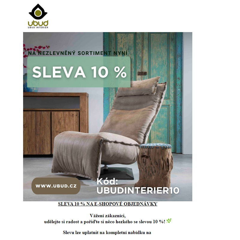 Ubud Interier - sleva 10 % na e-shopu