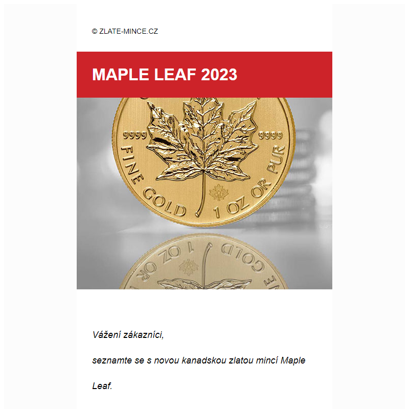  Kanadské zlaté mince 2023